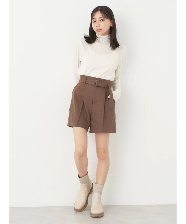 earth music&ecology シアータートルネックプルオーバー Ivory