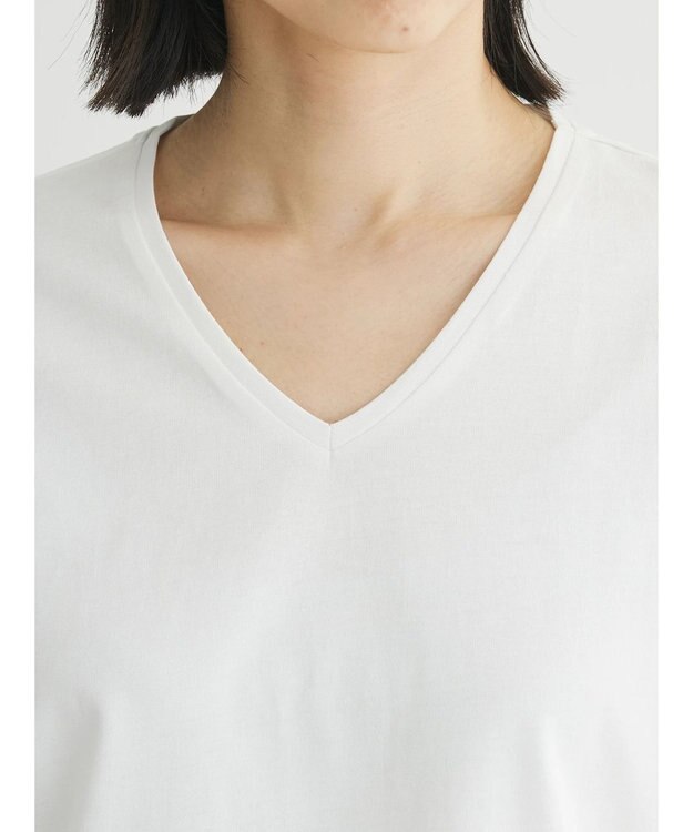 Green Parks 汗染み防止ＶネックＴシャツ Off White