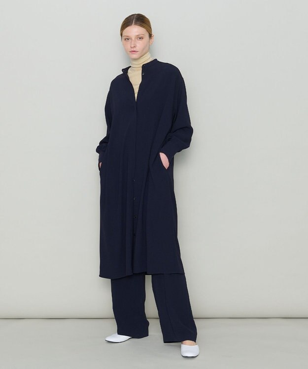 JOSEPH 【洗える】サテンジョーゼット　ドレス Navy