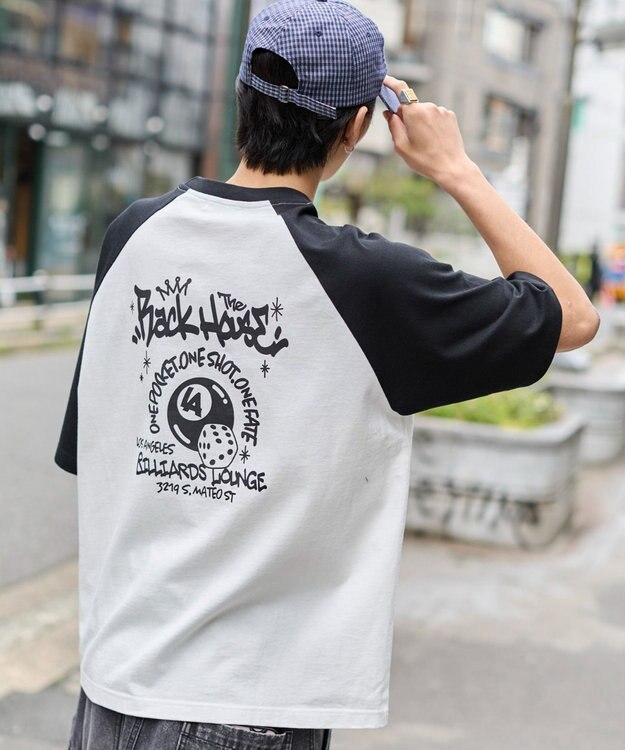 WEGO 【ユニセックス着用ITEM】ラグラングラフィックBIG　T（SS） ブラックその他