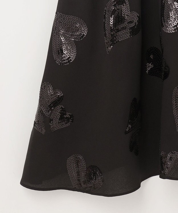 GRACE CONTINENTAL ハートスパンコールワンピース ブラック