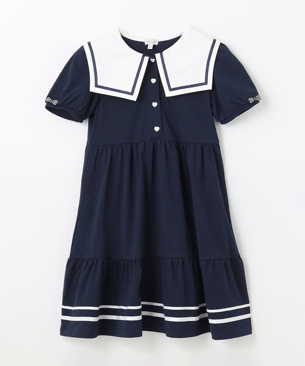 ANY KIDS セーラーカラー ワンピース ネイビー
