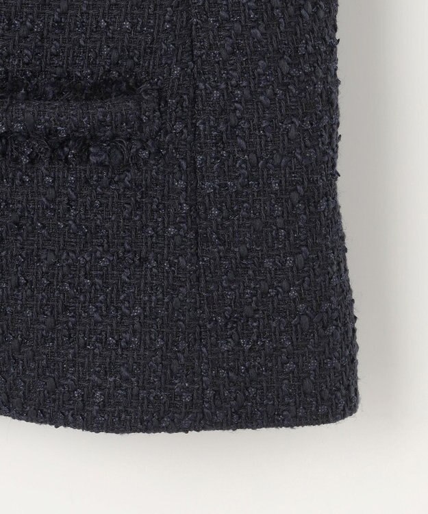 組曲 【KUMIKYOKU NAVY】ファンシーツイード 2WAYジャケット ネイビー系