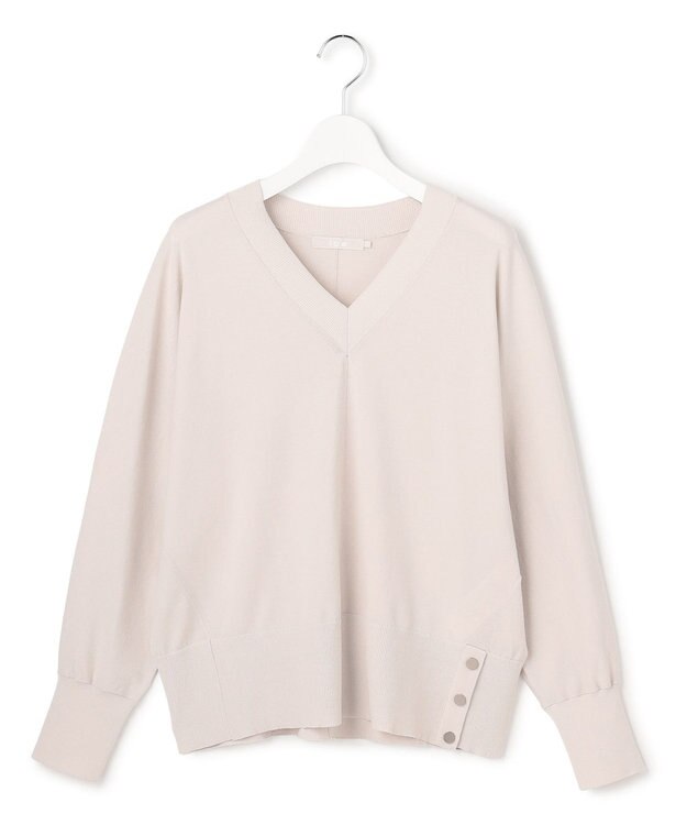 ICB クリアレーヨンストレッチ Vネックニット トープ