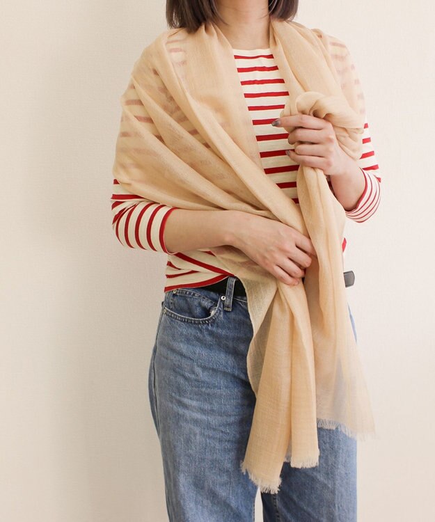 ORuKuBET CHAMBRAY CASHMERE STOLE ベージュ
