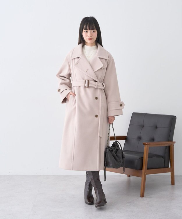 earth music&ecology 3WAYカラーロングコート Light Beige