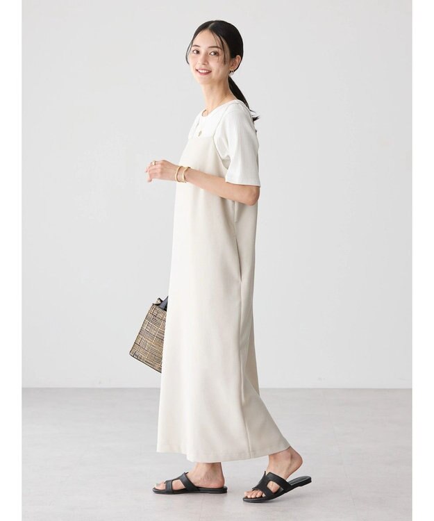 AMERICAN HOLIC ＳＥＴ　イージーケアジレベスト＋Ｉラインワンピース Light Beige