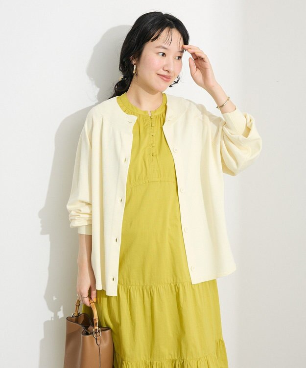 CRAFT STANDARD BOUTIQUE 洗える/UVカット/毛玉軽減 ファンクショナルニットカーディガン Off White