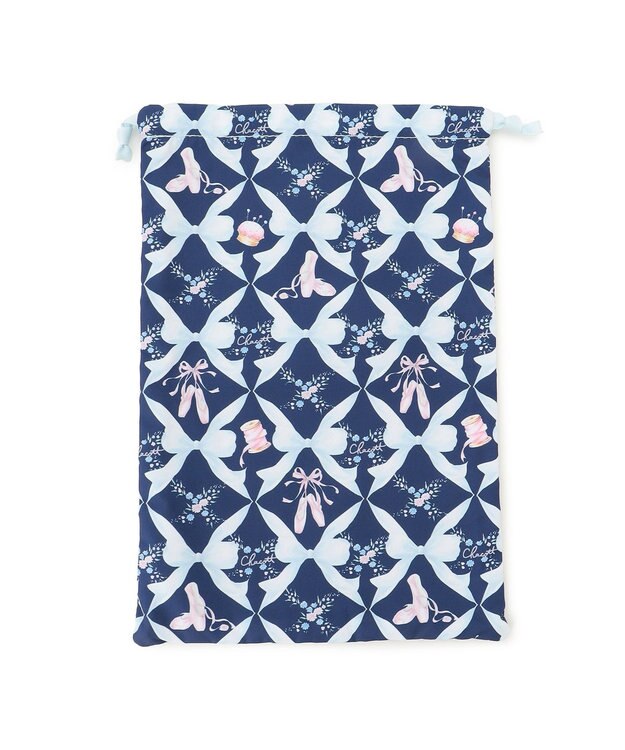 Chacott トゥリボン半メッシュ巾着M ネイビー