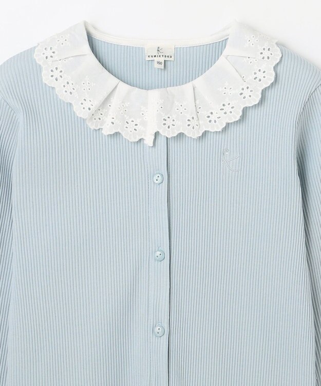 組曲 KIDS 【150-160㎝】フリルリブ2WAY トップス サックスブルー系