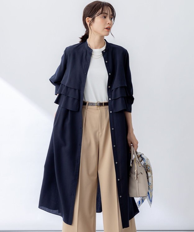 組曲 リヨセルシャーティング ワンピース ネイビー系