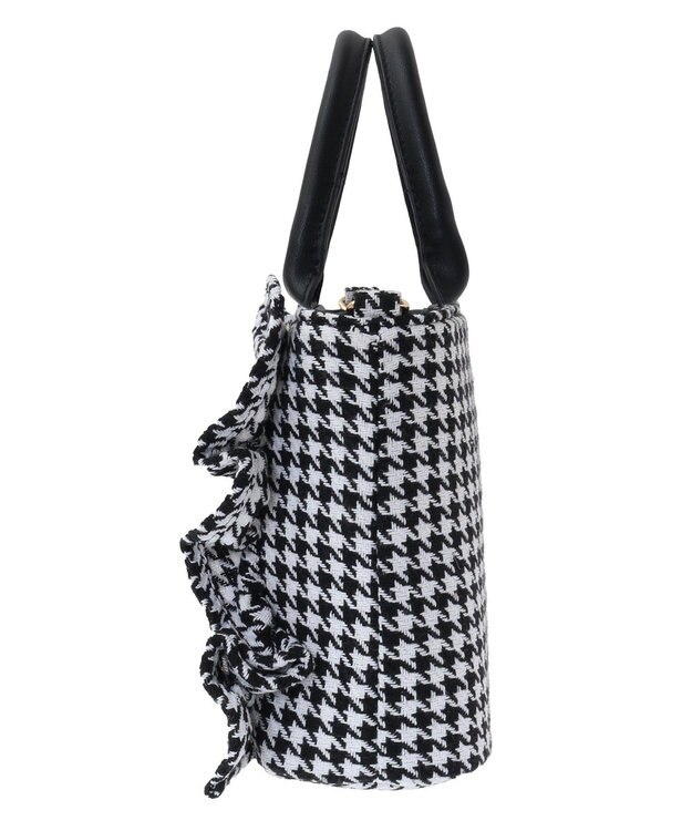Maison de FLEUR 2Way千鳥柄フリルトートSバッグ Black