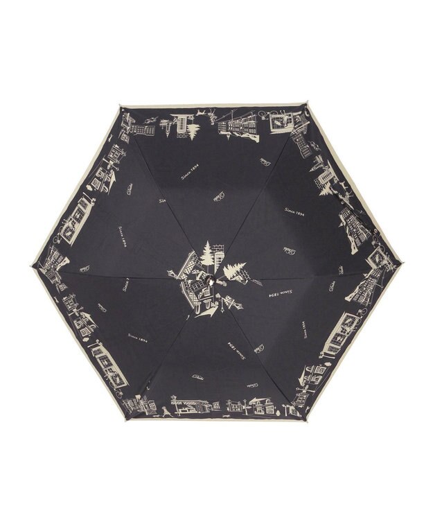 MOONBAT DAKS(ダックス) 晴雨兼用日傘 折りたたみ傘 街並み フワクール生地使用 ブラック