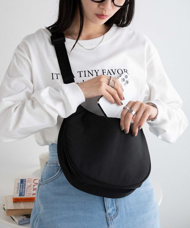 WEGO カラーハーフムーンショルダー ブラック