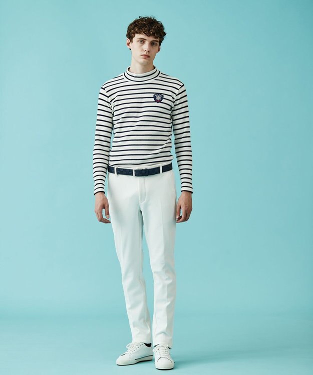 23区GOLF 今シーズンはボーダー柄も仲間入り！【MEN】【吸湿発熱】グランサーモボーダー カットソー アイボリー系1