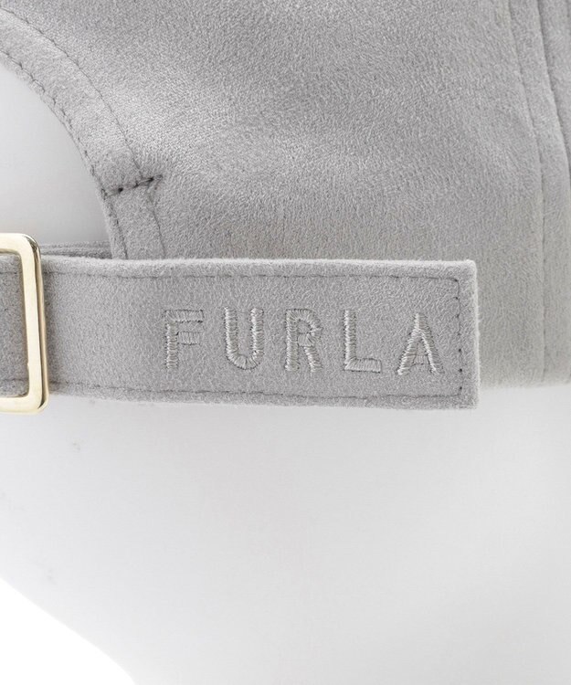 MOONBAT FURLA(フルラ)横刺繍スエード キャップ UVカット ライトグレー