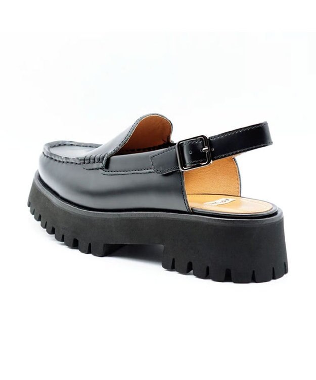 APOM プラットフォームスリングバックモカシン40 ブラックG