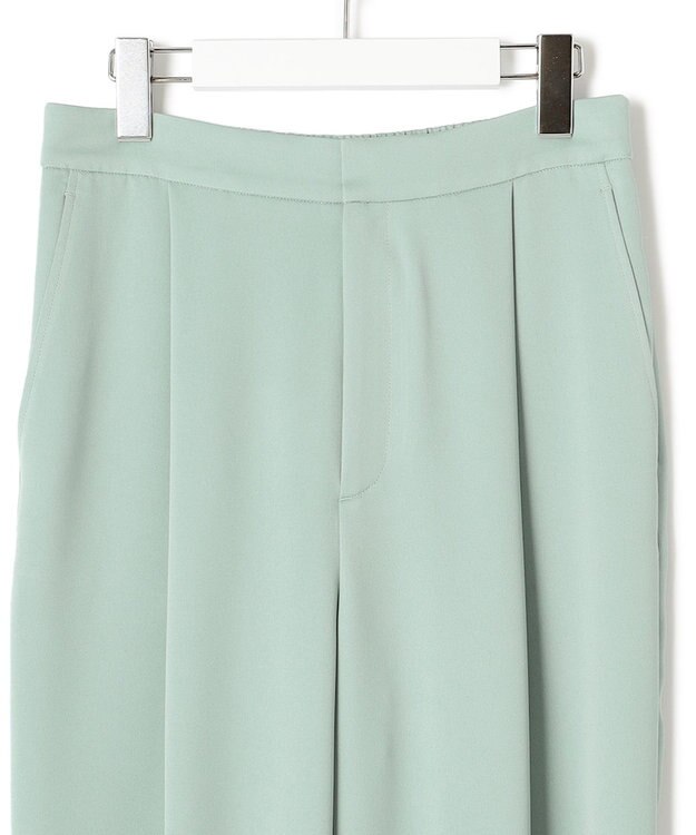 23区 【防シワ性/吸水速乾】ジョーゼットサテン ジョグパンツ ライトグリーン系