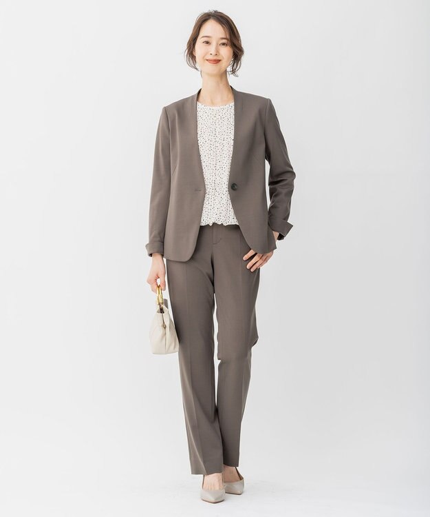 自由区 【洗える/ドット柄】ロイヤルシフォン プルオーバーカットソー ライトグレー系5