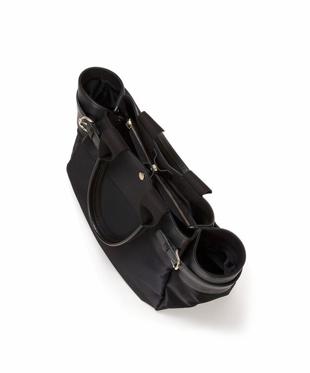 TOPKAPI 【Breath TOPKAPI】RIPPLE リプル ナイロン コンビ ベルト デザイン トートバッグ ブラック