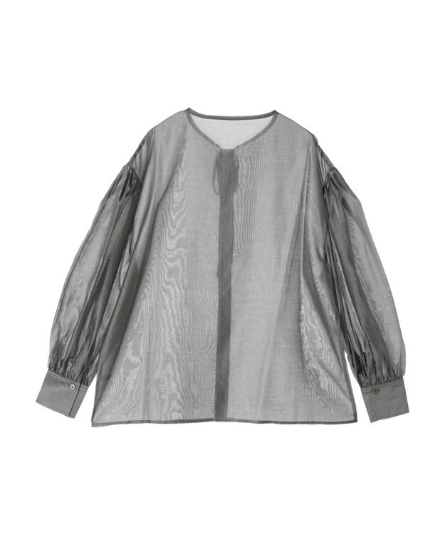 Green Parks AnriettMusee シアーボリュームスリーブブラウス Gray