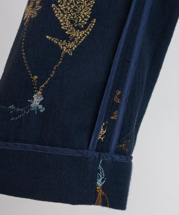 muuc ボタニカル刺繍のジャケット ネイビー