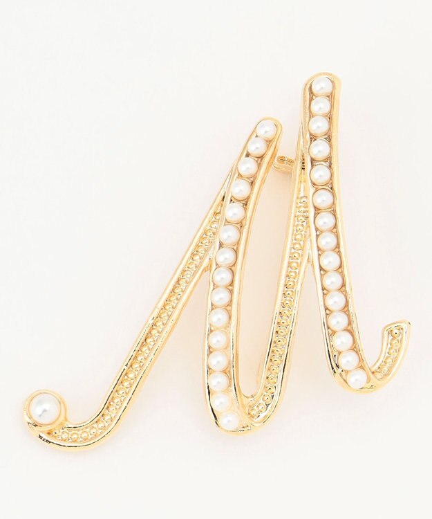 ANY 【WEB/一部店舗限定】パールイニシャルブローチ M