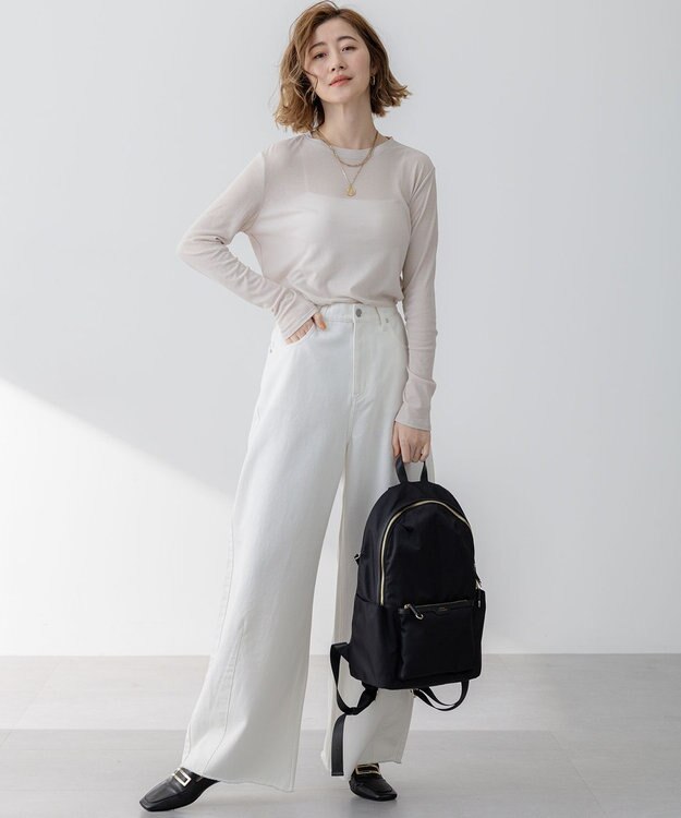 23区 【Oggi5月号掲載/洗える】シアー レイヤード TEE ベージュ系