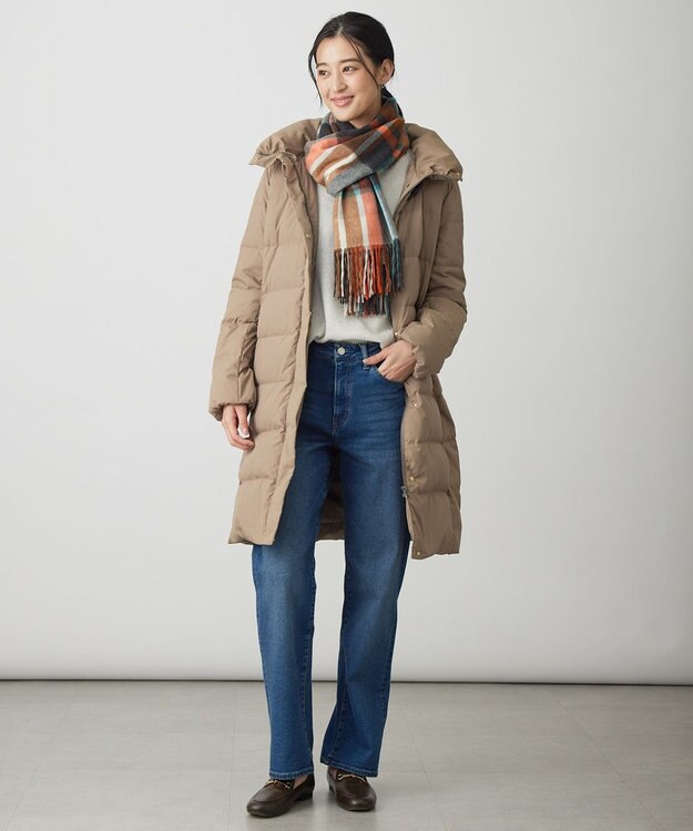 J.PRESS LADIES 【洗える・2way】タフタダウン ロング丈 コート モカ系