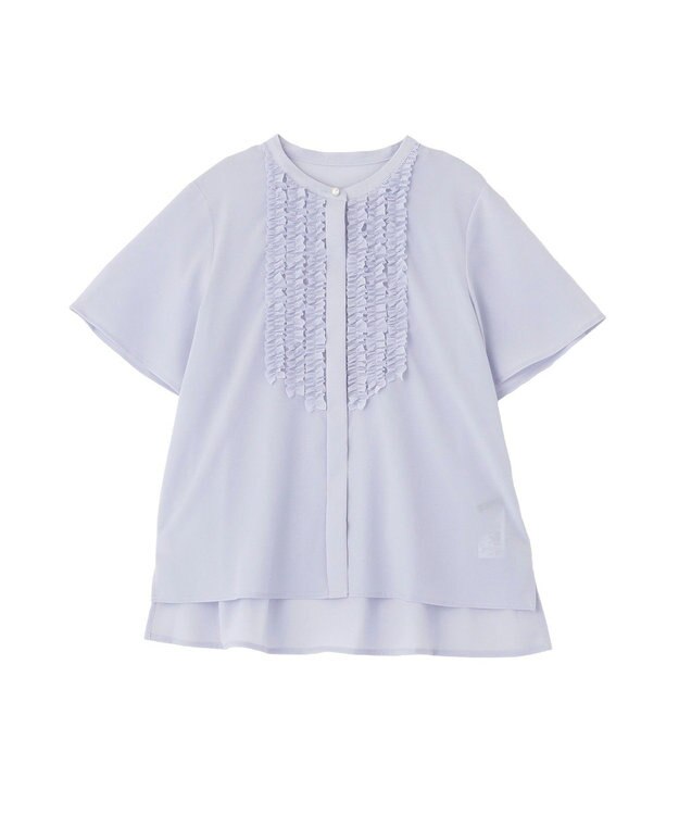 YECCA VECCA フリルデザインブラウス Sax