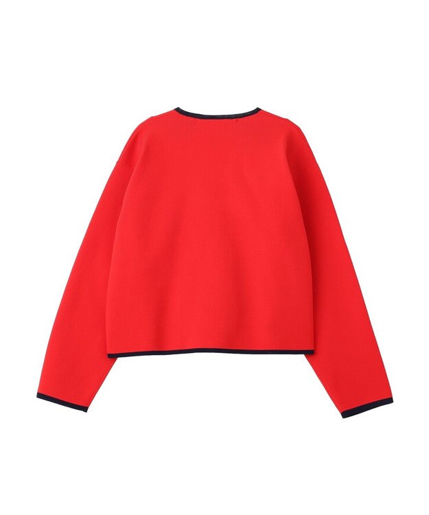 YECCA VECCA 金釦トリミングジャケットライクカーディガン Red