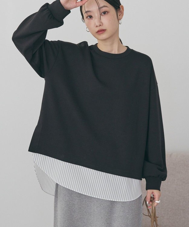 AMERICAN HOLIC シャツテールドッキングプルオーバー Black