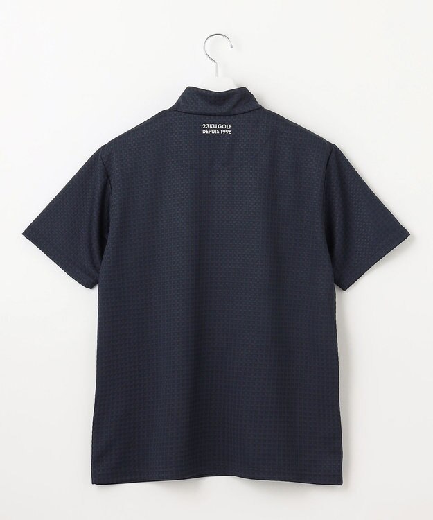 23区GOLF 【MEN】着脱しやすいバンプジャージー　ハーフジップカットソー ネイビー系
