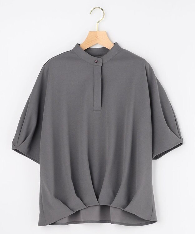 組曲 【接触冷感・WEB限定】ジョーゼットジャージードルマンスリーブ ブラウス グレー系