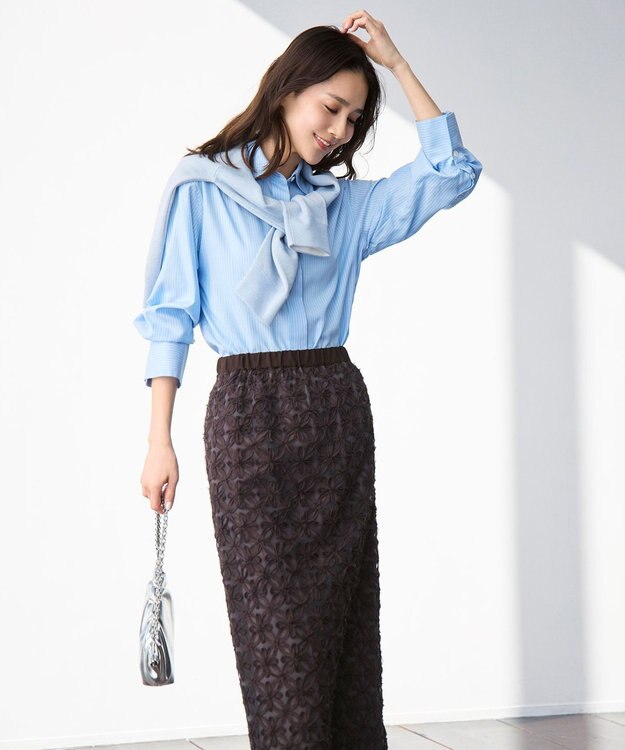 自由区 【カタログ掲載】スムージーラグランスリーブ ニット ライトブルー