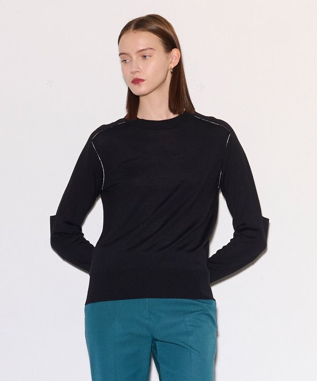 JOSEPH ウールカシミヤ　ラウンドネックニット Black
