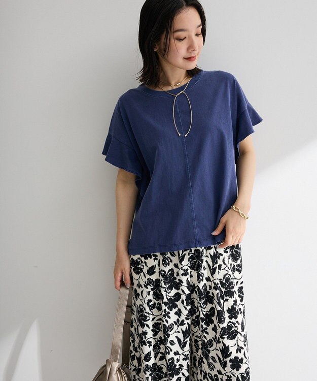 Green Parks ピグメントフリルカットプルオーバー Blue