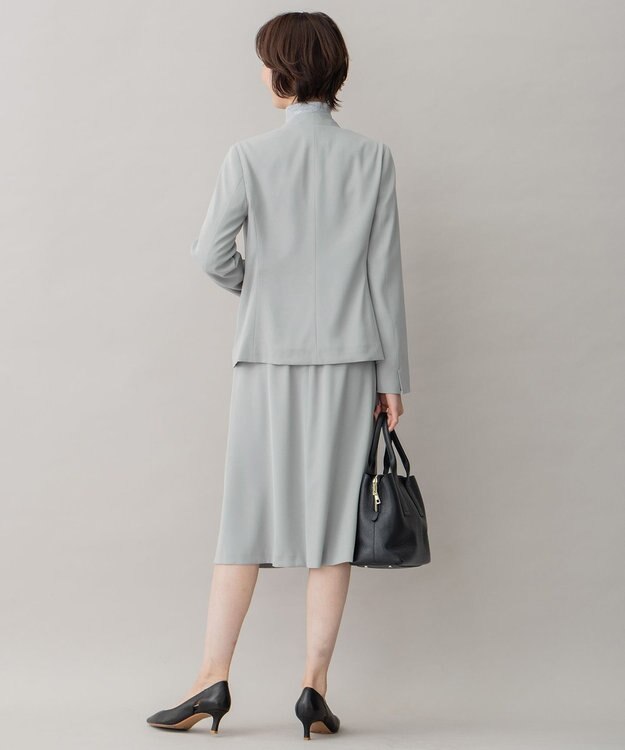 自由区 【XSサイズ～/洗える】ダブルフェイススーティング ノーカラージャケット セージ