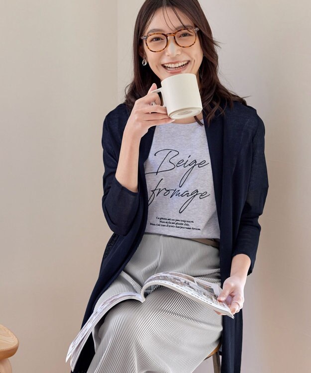 Tiaclasse L 【新色追加・UVケア・接触冷感】ロングトッパーカーディガン ネイビー