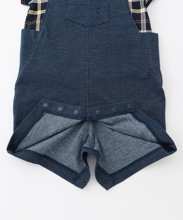 組曲 KIDS 【80-90cm】Check 半袖オーバーオール ネイビー系5