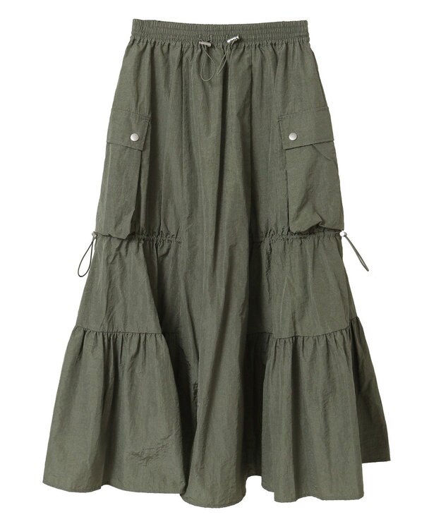 Green Parks ・ＳＵＧＡＲ　ＳＰＯＯＮ　ドロストティアードスカート Khaki