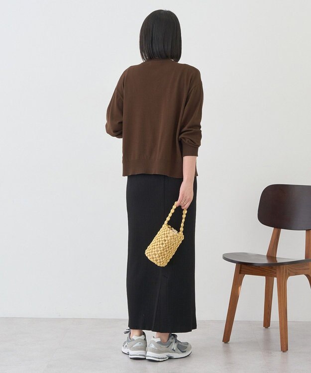 AMERICAN HOLIC 配色シアーカーディガン Brown