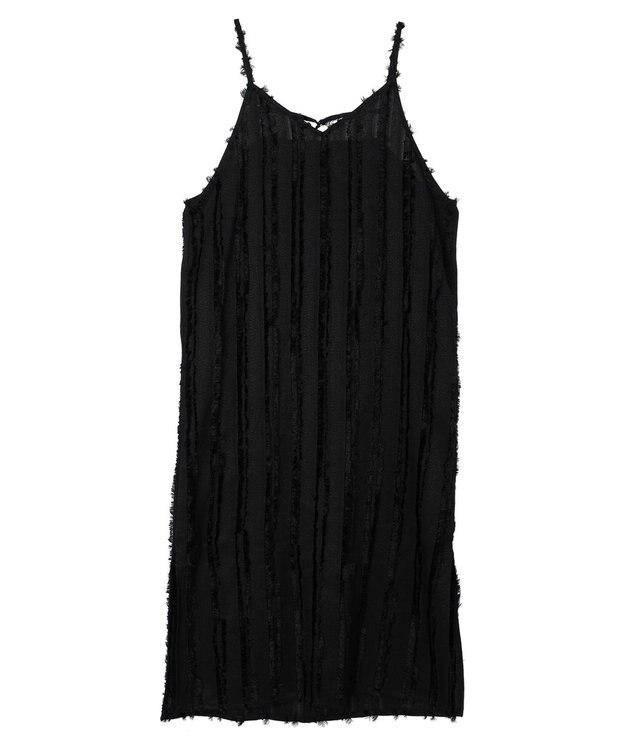 Green Parks フェザージャガードキャミワンピース Black