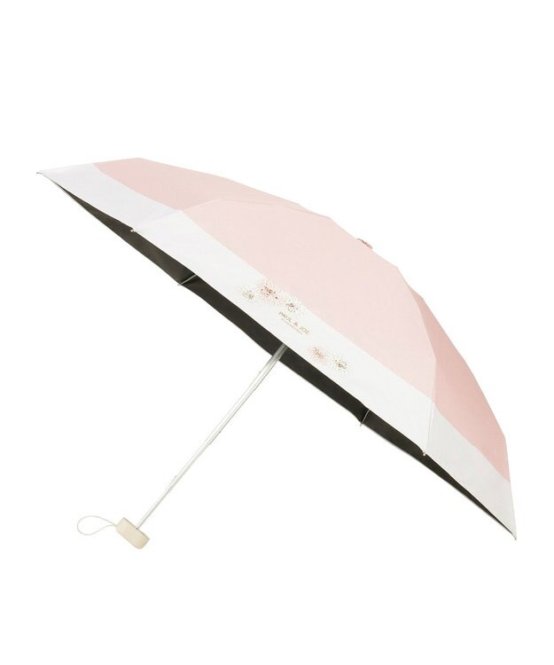 MOONBAT 【WEB限定】PAUL & JOE 晴雨兼用日傘 折りたたみ傘 バイカラー×クリザンテーム ／ 遮熱 遮光 UV ピーチ