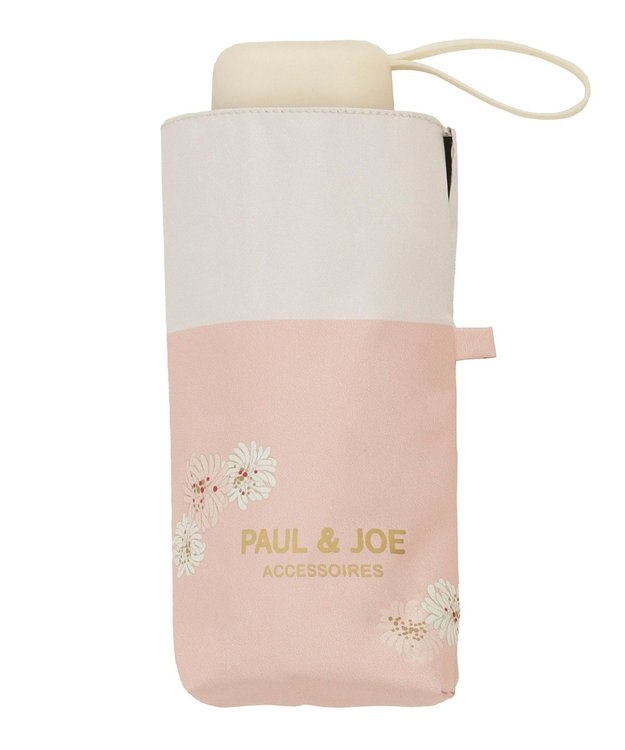 MOONBAT 【WEB限定】PAUL & JOE 晴雨兼用日傘 折りたたみ傘 バイカラー×クリザンテーム ／ 遮熱 遮光 UV ピーチ