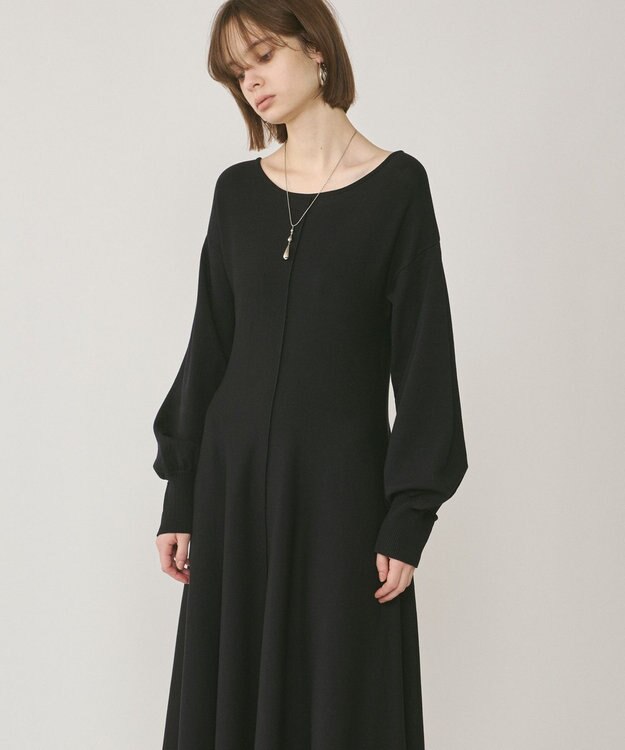 GRACE CONTINENTAL バックオープンニットワンピース ブラック