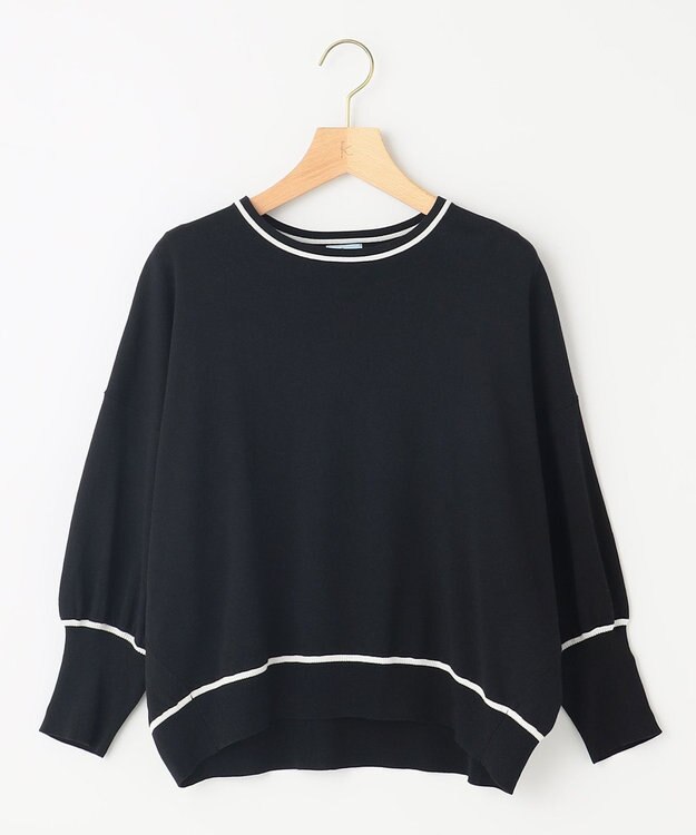 組曲 ドルマンスリーブ7分袖 ニットＴ ブラック系