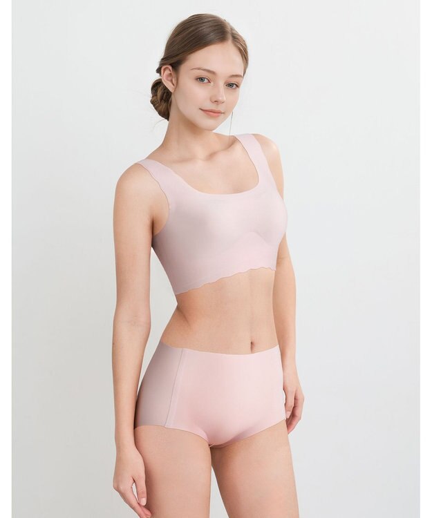 WACOAL 【GOCOCi ゴコチ】 ノンワイヤーブラ ハーフトップ まるでつけていないような着ごこち ムレにくい フラット仕上げ ホックなし CGG510 /ワコール ピンク