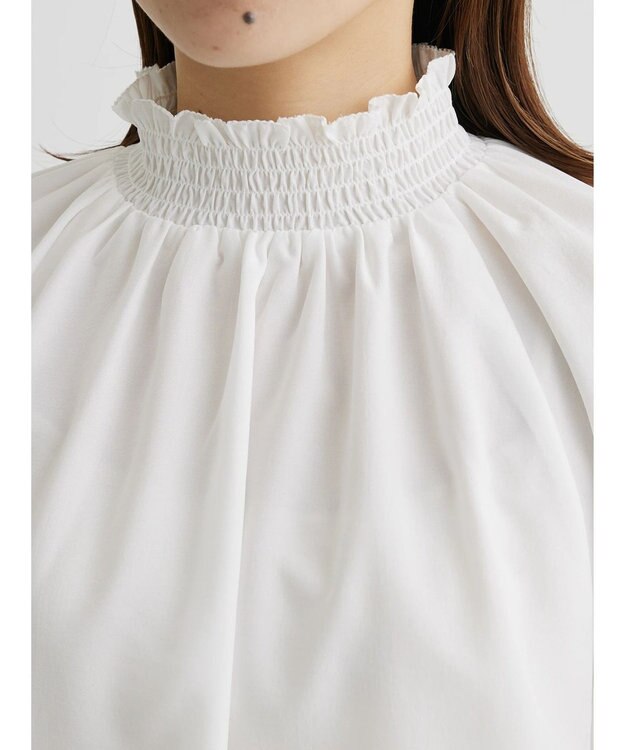 Green Parks ・ＥＬＥＮＣＡＲＥ　ＤＵＥ　シャーリングカラーブラウス Off White