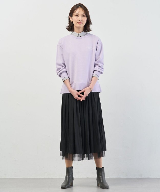 J.PRESS LADIES S 【WEB限定】ロゴ裏毛 スウェット ラベンダー系